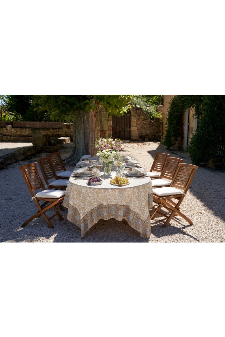Chloe Tablecloth, Alternate, color, Blue, Brown 59" x 86"