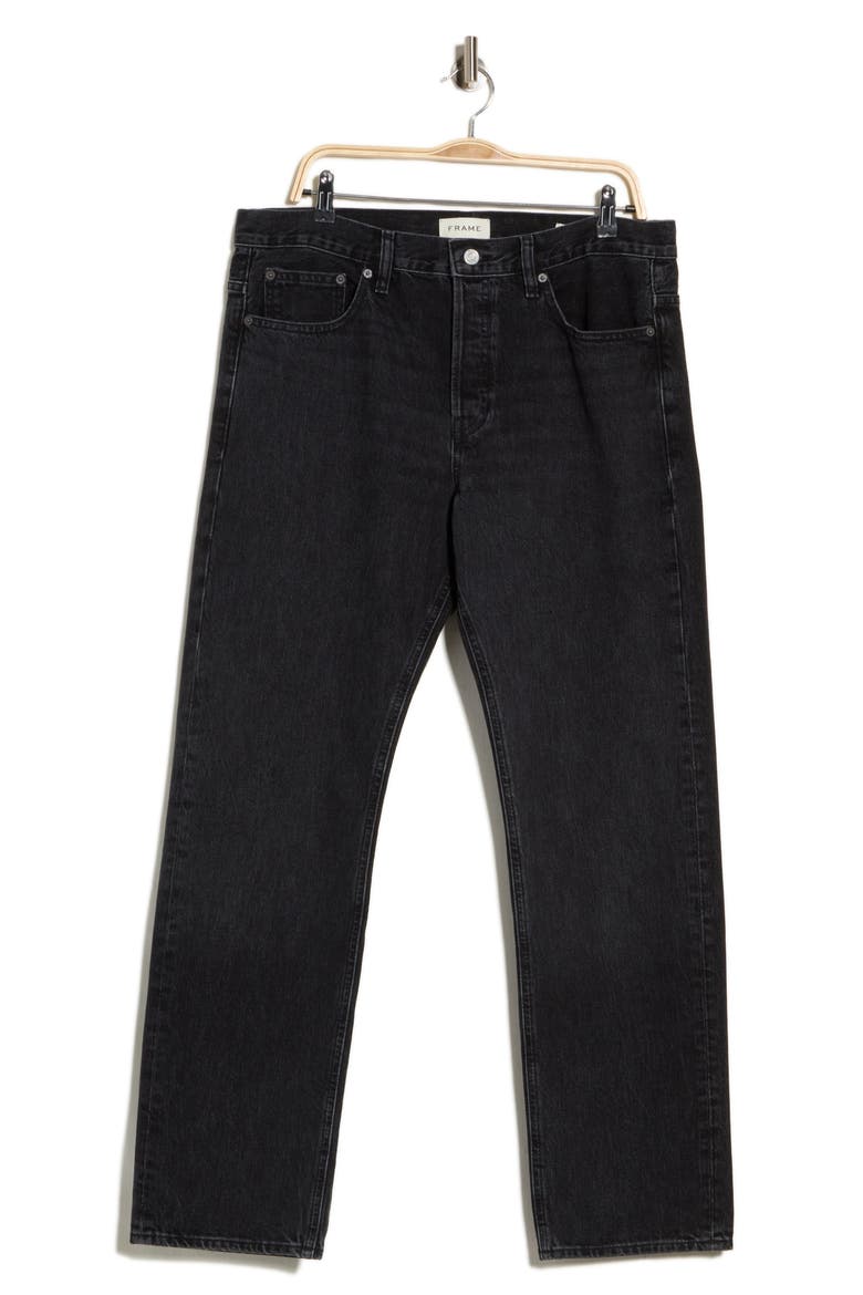 The Straight Leg Jeans, Main, color, WASHED BLACK