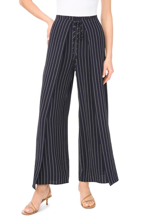 Tie Front Overlay Wide Leg Pants