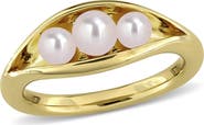 DELMAR Cultured Freshwater Pearl Curved Ring