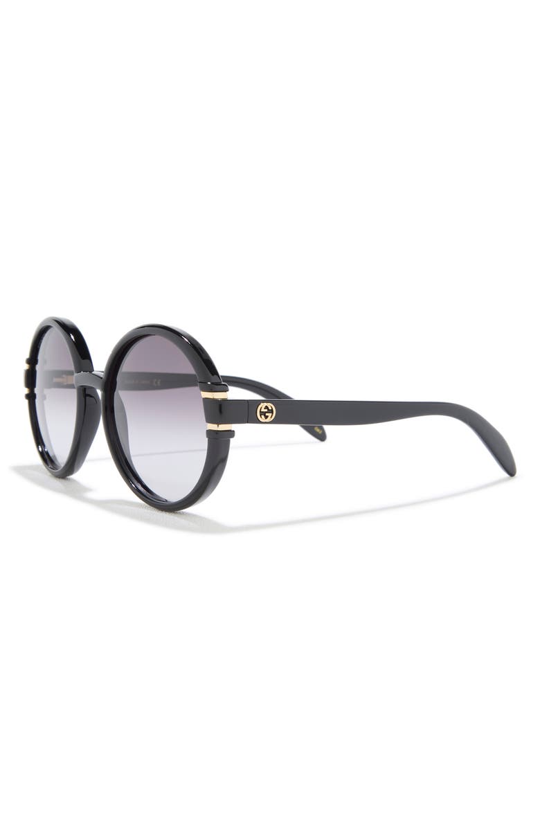 Gucci 58mm Fashion Round Sunglasses, Alternate, color, Black Black Grey