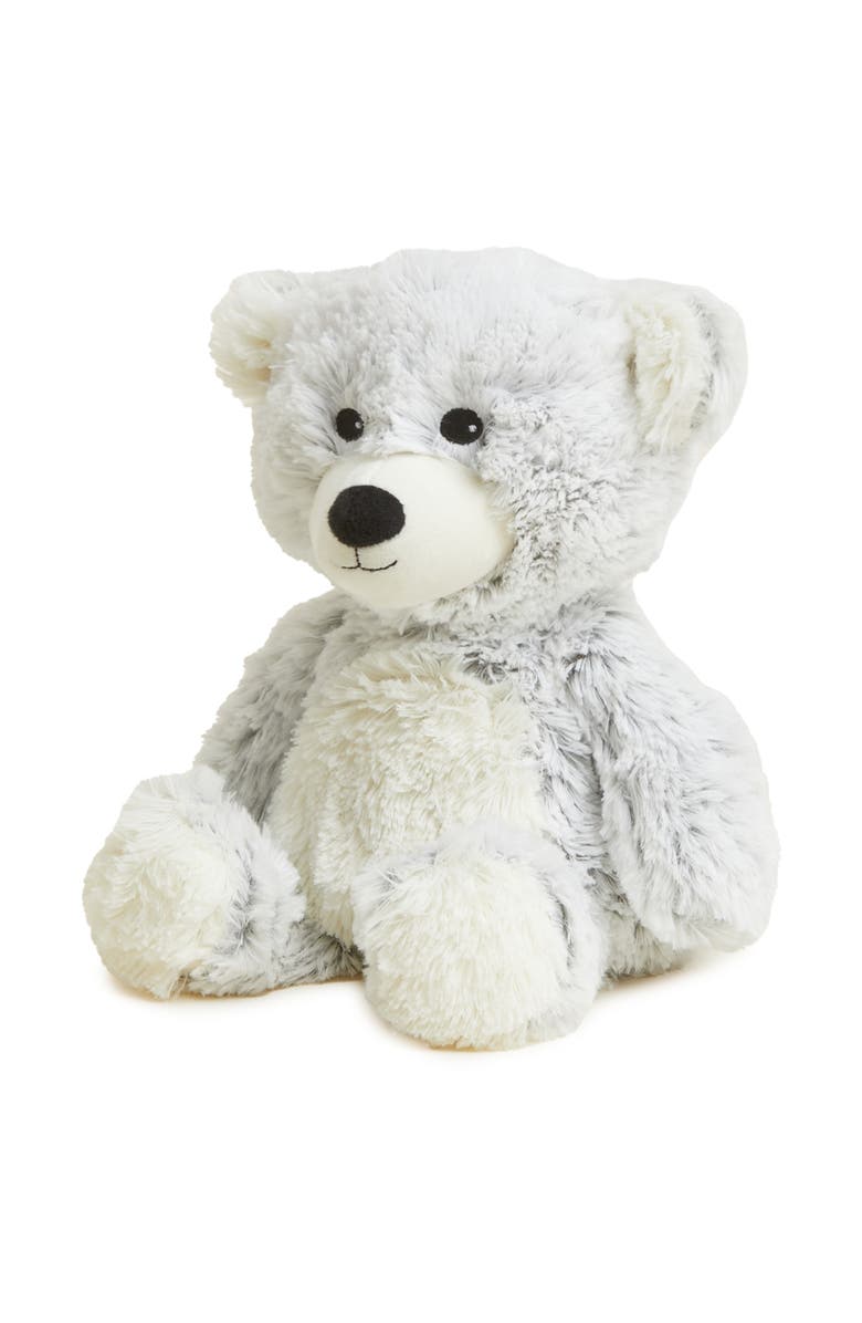 Warmies Marshmallow Gray Bear Plush Toy, Main, color, Light Gray