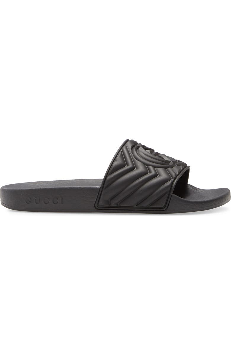 Gucci Pursuit Logo Slide Sandal, Alternate, color,