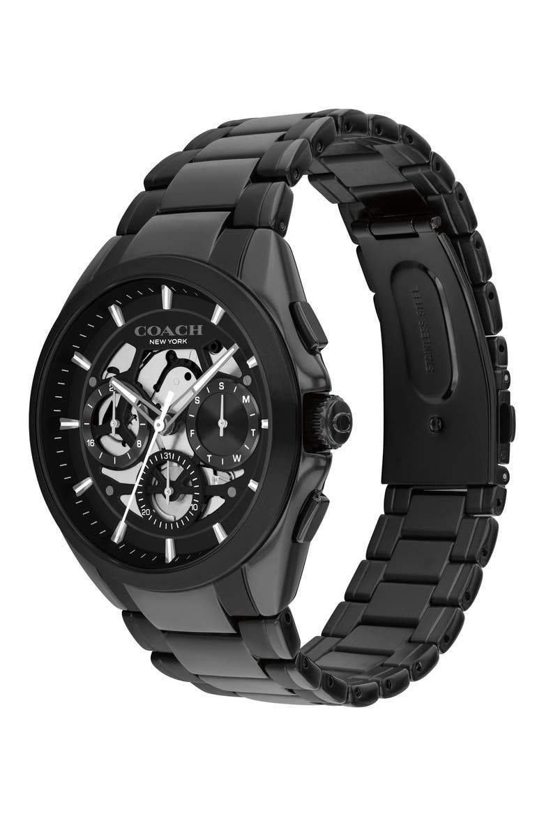 Jackson Bracelet Chronograph Watch, 41.5mm, Alternate, color, BLACK