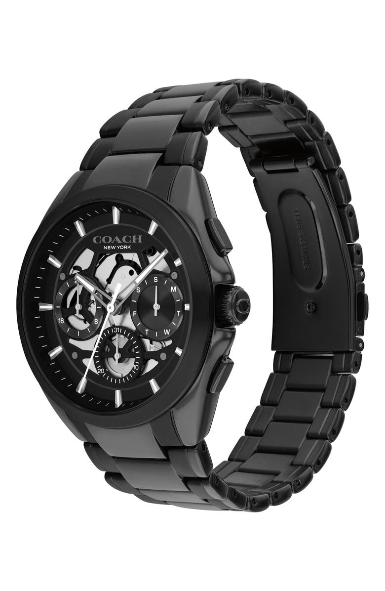 COACH Jackson Bracelet Chronograph Watch, 41.5mm, Alternate, color, Black