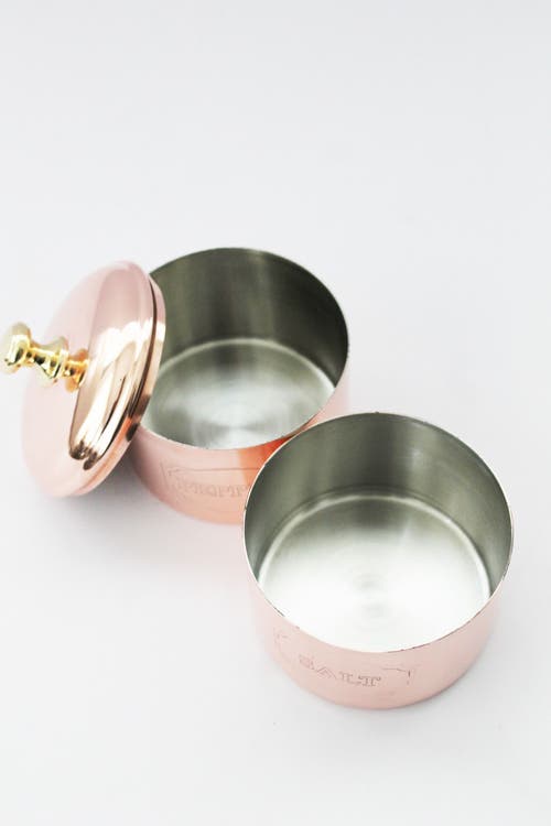 Coppermill Kitchen Vintage Inspired Salt & Pepper Cellar In Copper