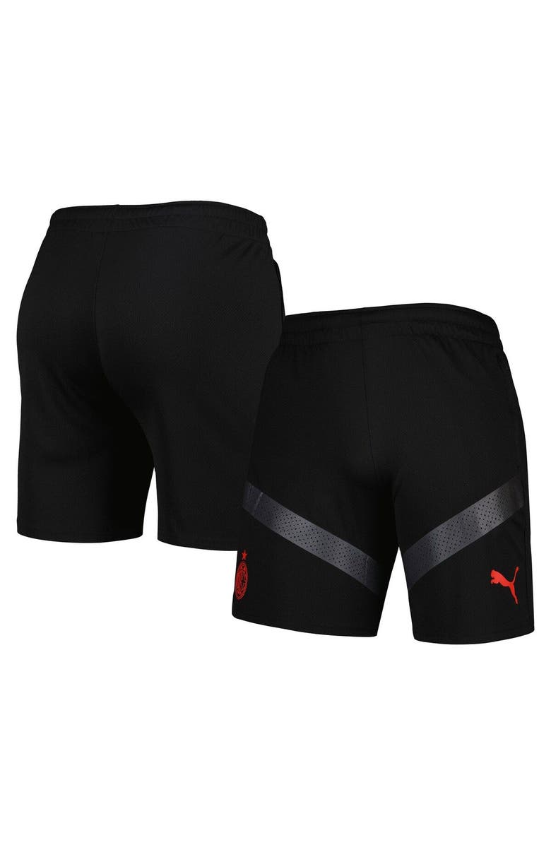 PUMA Men's Puma Black AC Milan Logo DryCELL Training Shorts, Main, color,