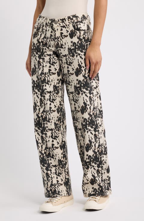 Britney Camo Low Rise Wide Leg Jeans