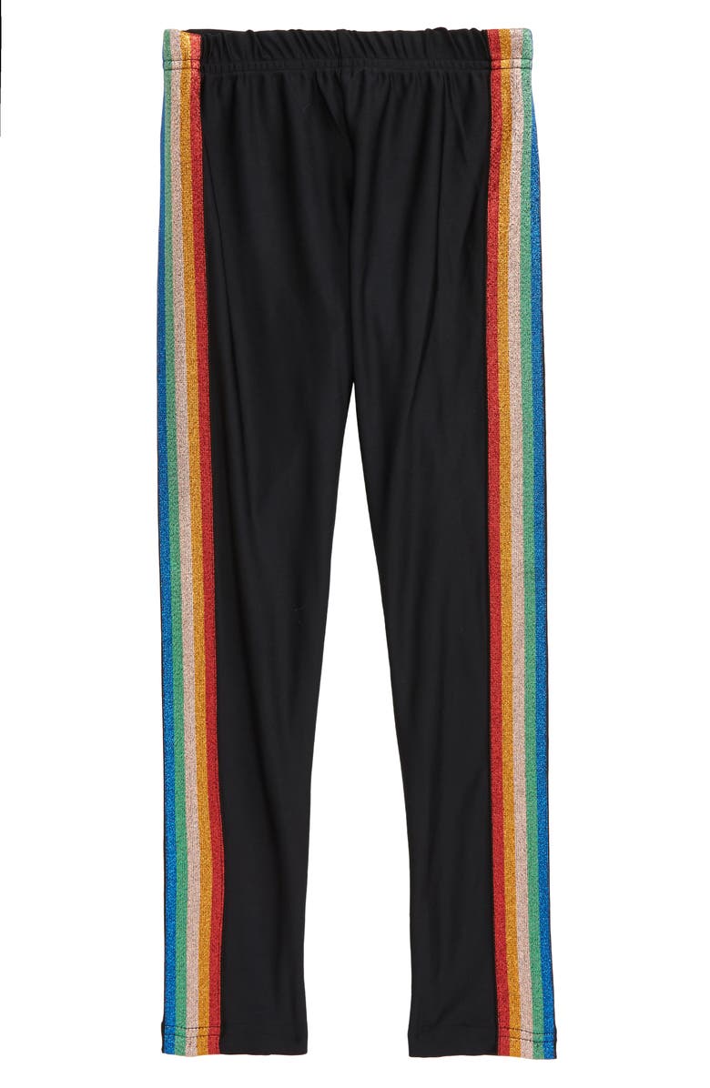 Lola + The Boys Lola & the Boys Kids' Metallic Rainbow Leggings, Main, color, 