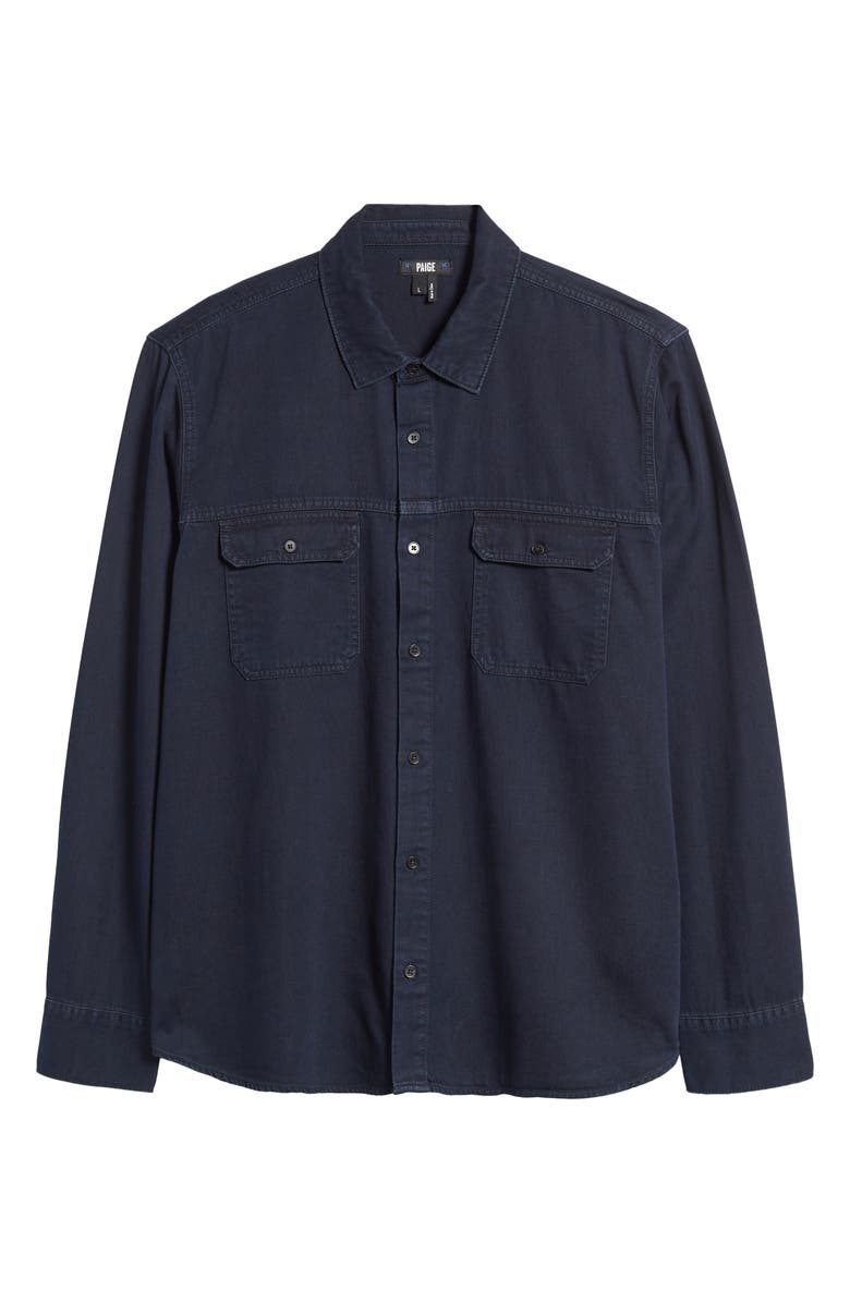 PAIGE Abraham Cotton Blend Button-Up Shirt, Alternate, color, 