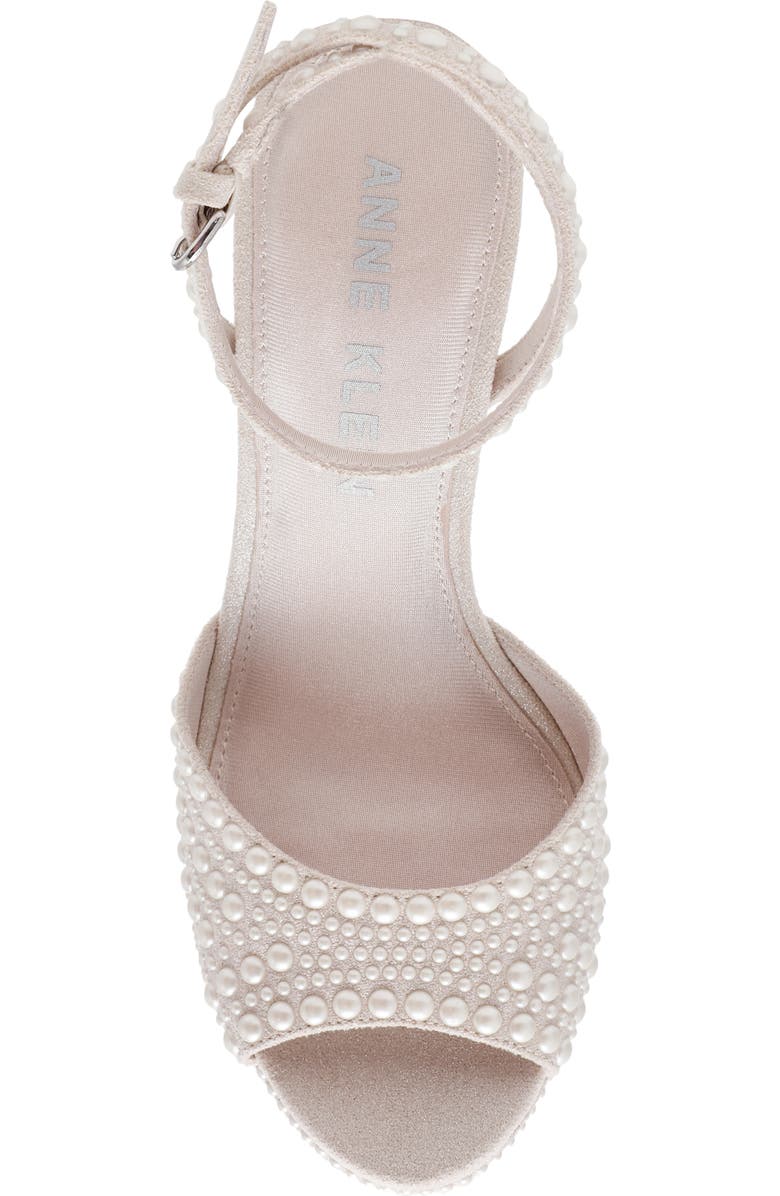 Anne Klein Vanna Ankle Strap Platform Sandal, Alternate, color, Bone