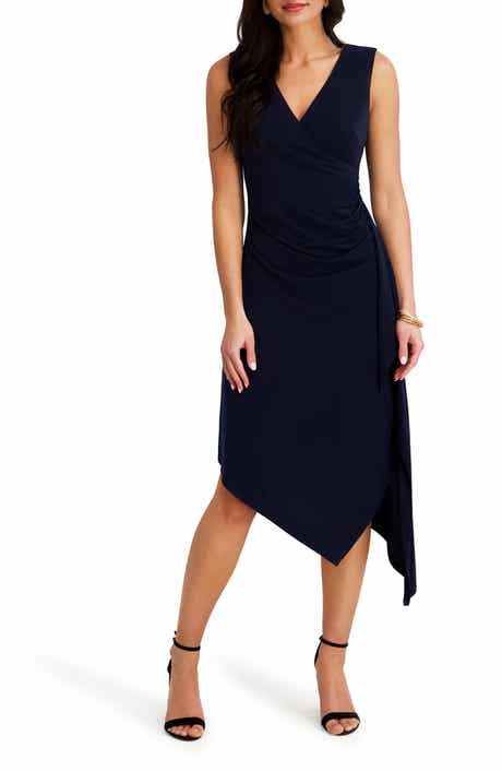Kensie Sleeveless Jersey Faux Wrap Dress