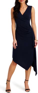Kensie Sleeveless Jersey Faux Wrap Dress