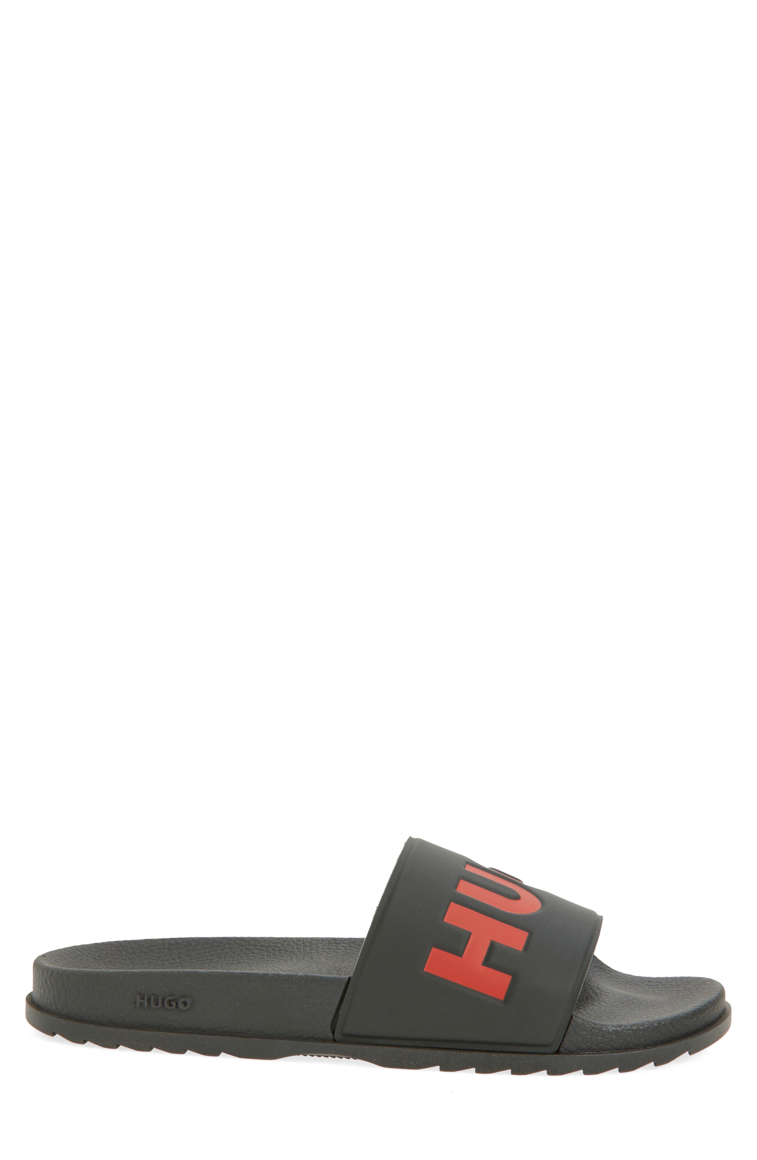 BOSS Logo Slide Sandal, Alternate, color, Black