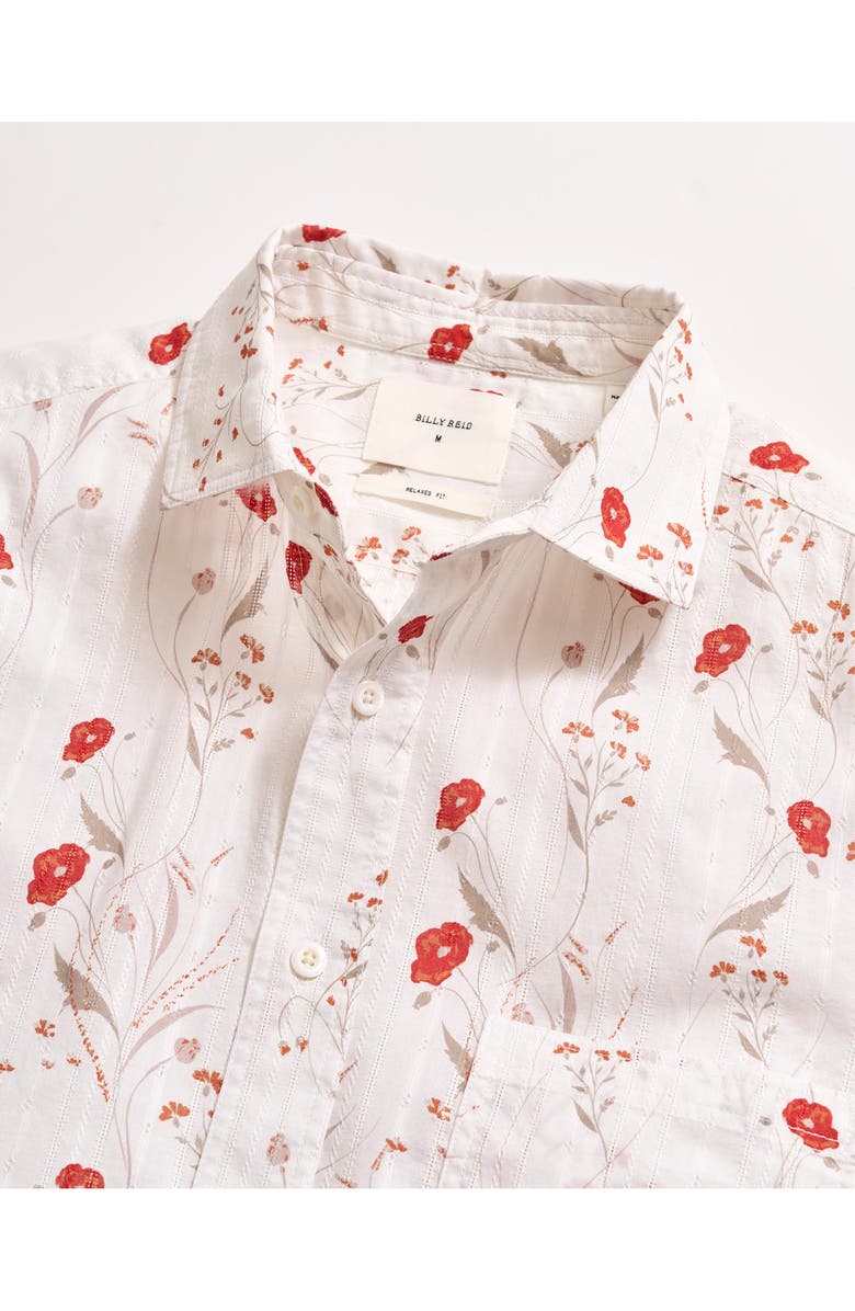Billy Reid Floral Textured Relaxed Fit Short Sleeve Button-Up Shirt, Alternate, color,
