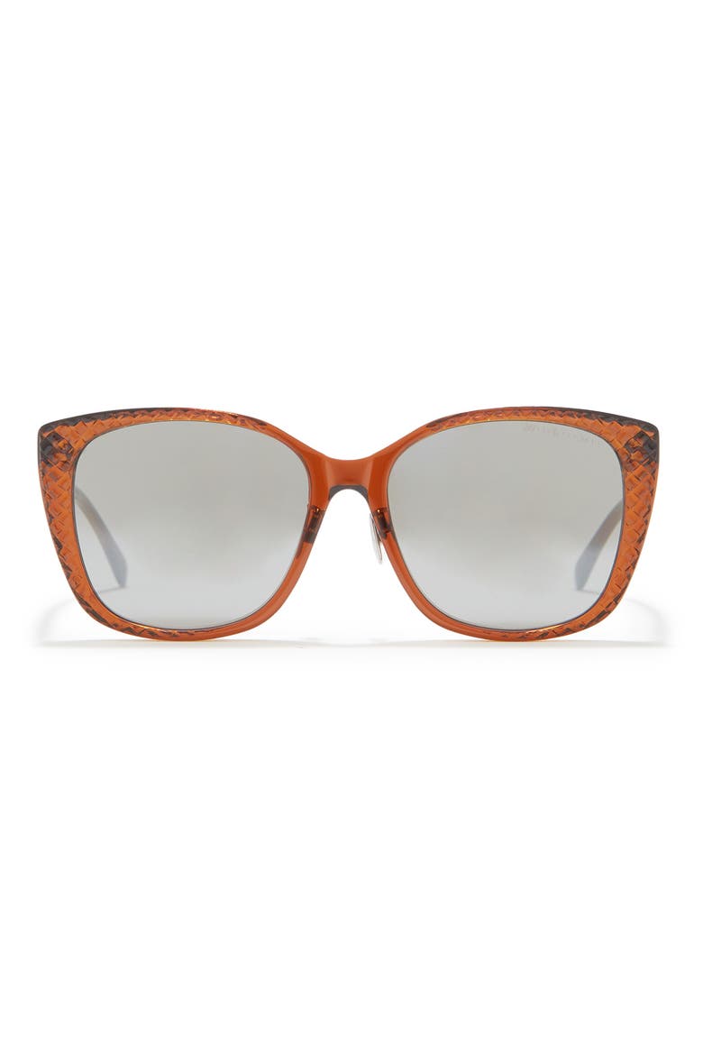 56mm Square Sunglasses, Main, color, BROWN BROWN SILVER/SLV