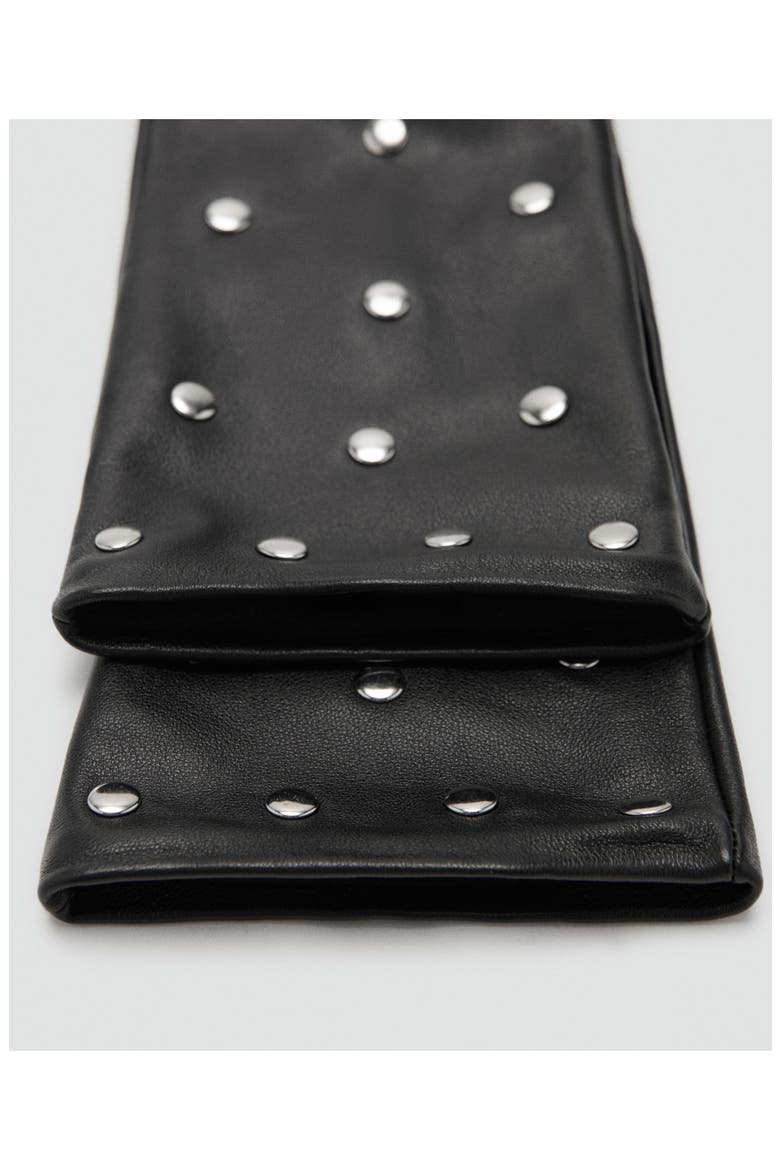 Studded Leather Gloves, Alternate, color, BLACK