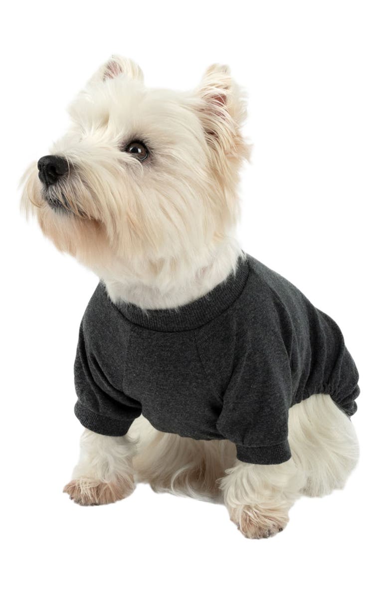 Leveret Dog Cotton Solid Matching Family Pajamas, Main, color, Dark Gray