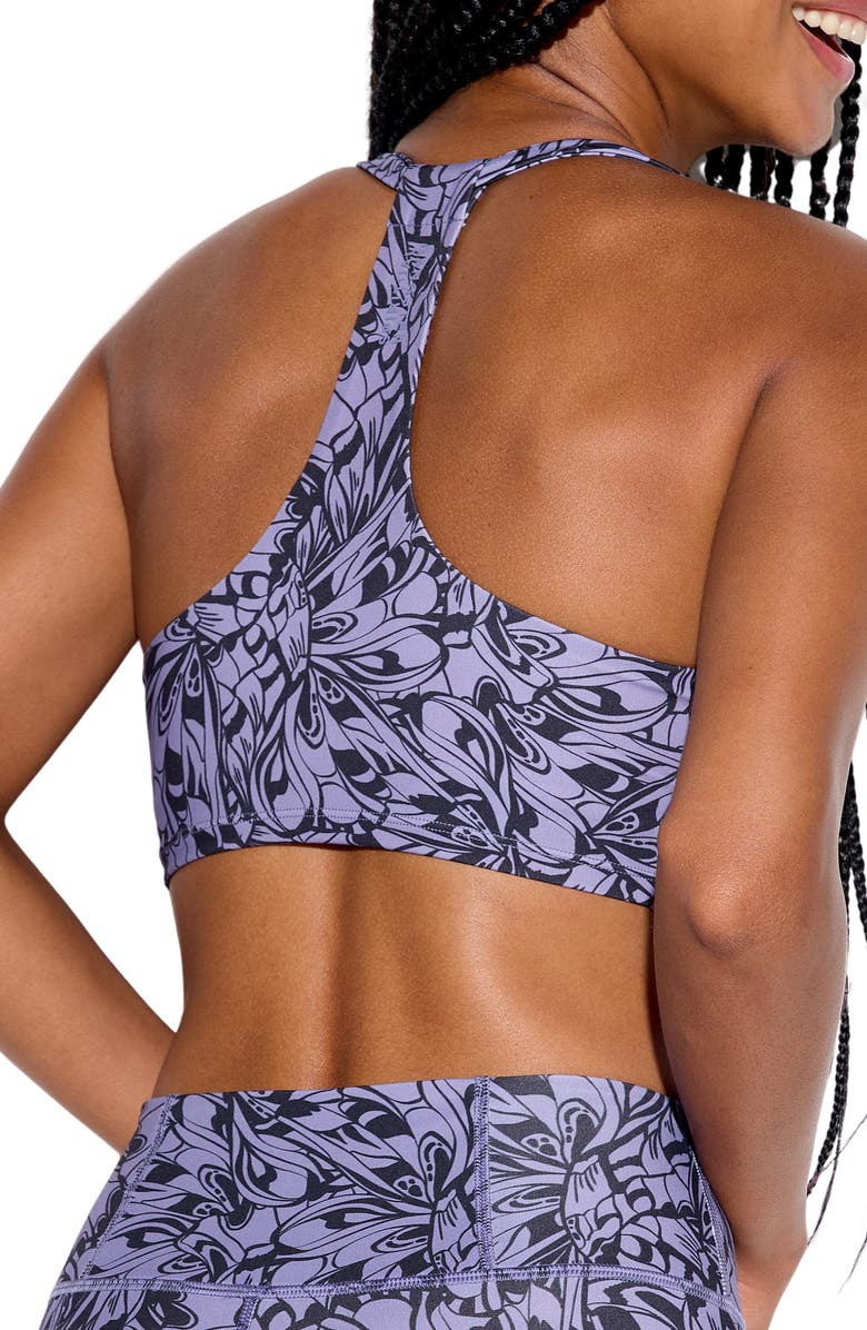 Spiritual Gangster Manifest Calypso Ruched Sports Bra, Alternate, color, Dawn