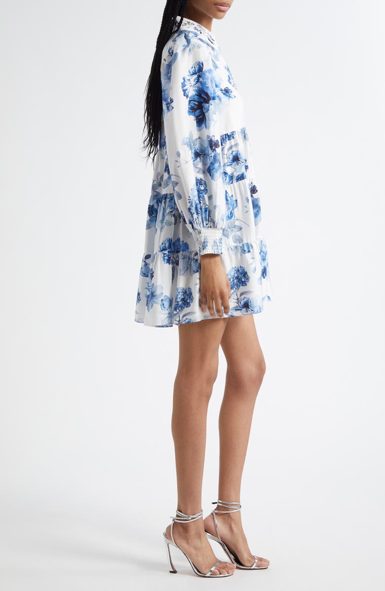 Alice + Olivia Junia Embroidered Collar Long Sleeve Minidress, Alternate, color, Affection Small