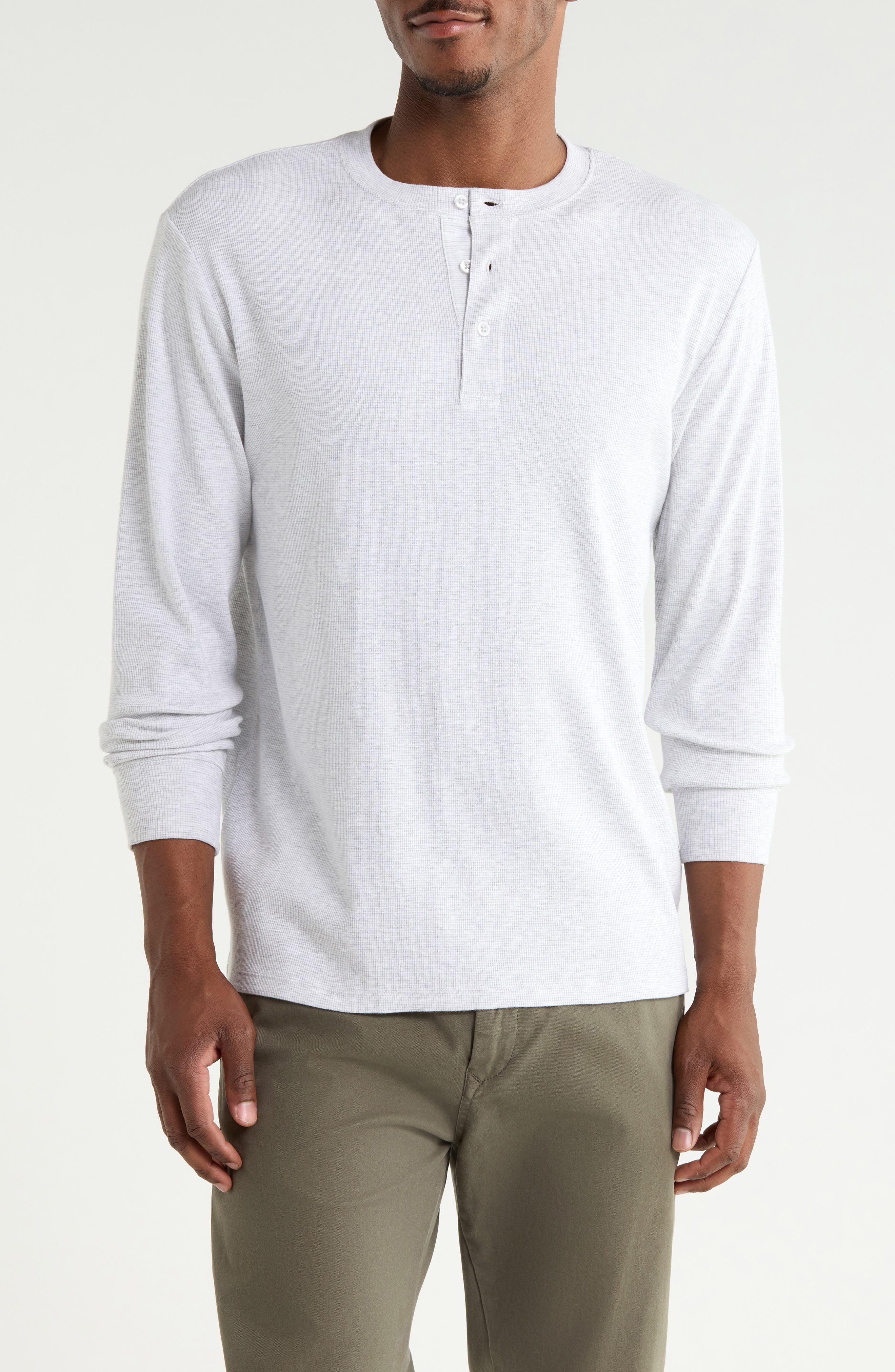 Long Sleeve Textured Henley