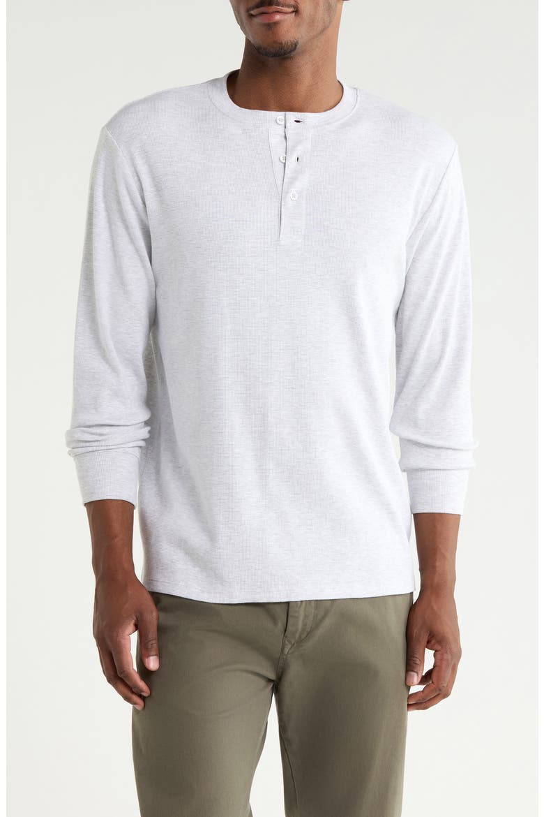 Long Sleeve Textured Henley, Main, color, GREY LIGHT HEATHER
