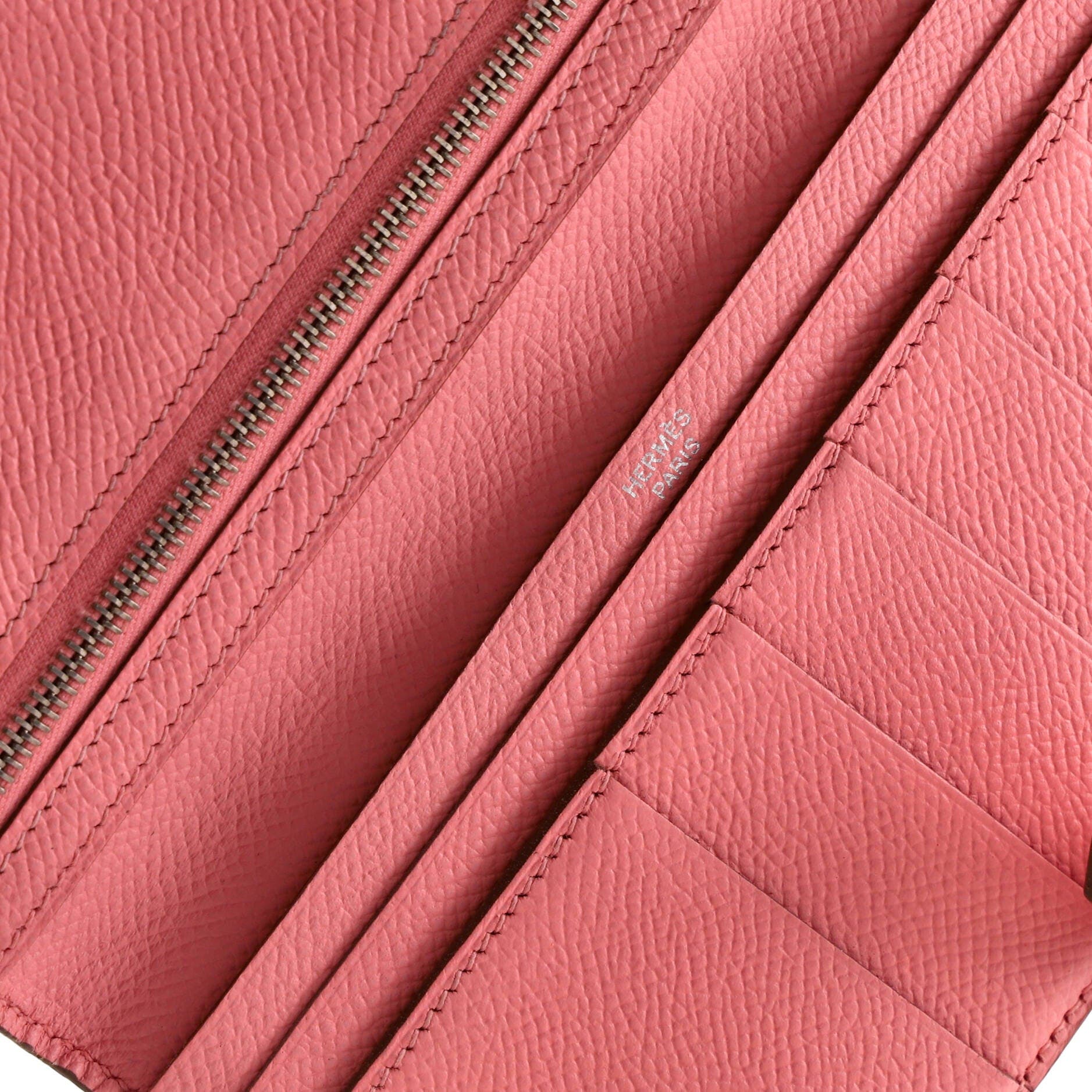 Pre-Owned Hermes Bearn Wallet Epsom Long, Alternate, color, Rose Confetti