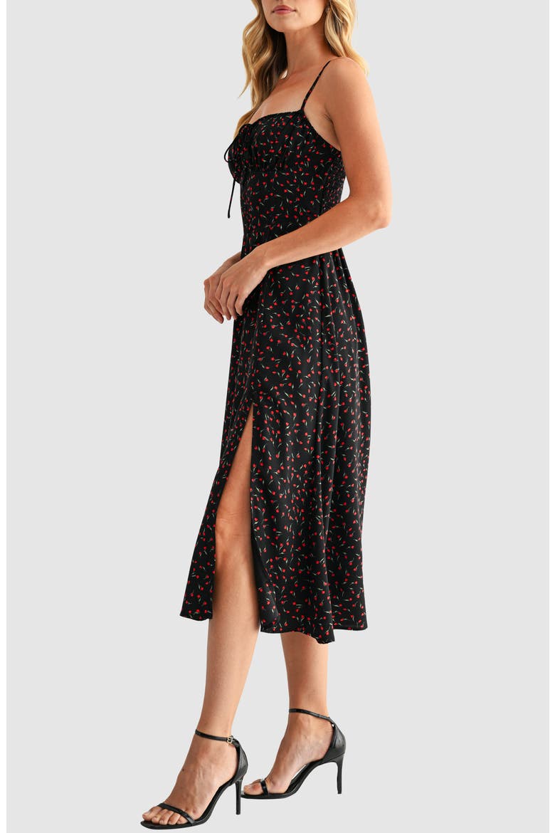Midi Sundress, Alternate, color, BLACK RED FLORAL
