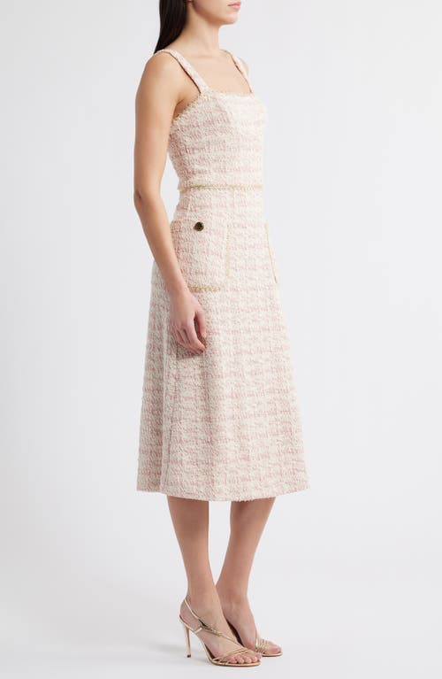 Black Halo Amaranta Midi Dress In Ballet Boucle In Neutral