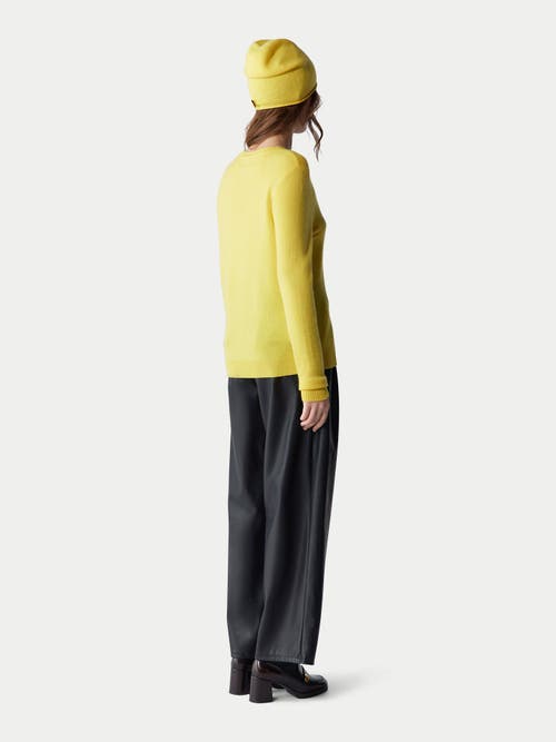 Gobi Mongolian Cashmere Cashmere Hat And Sweater Set In Maize
