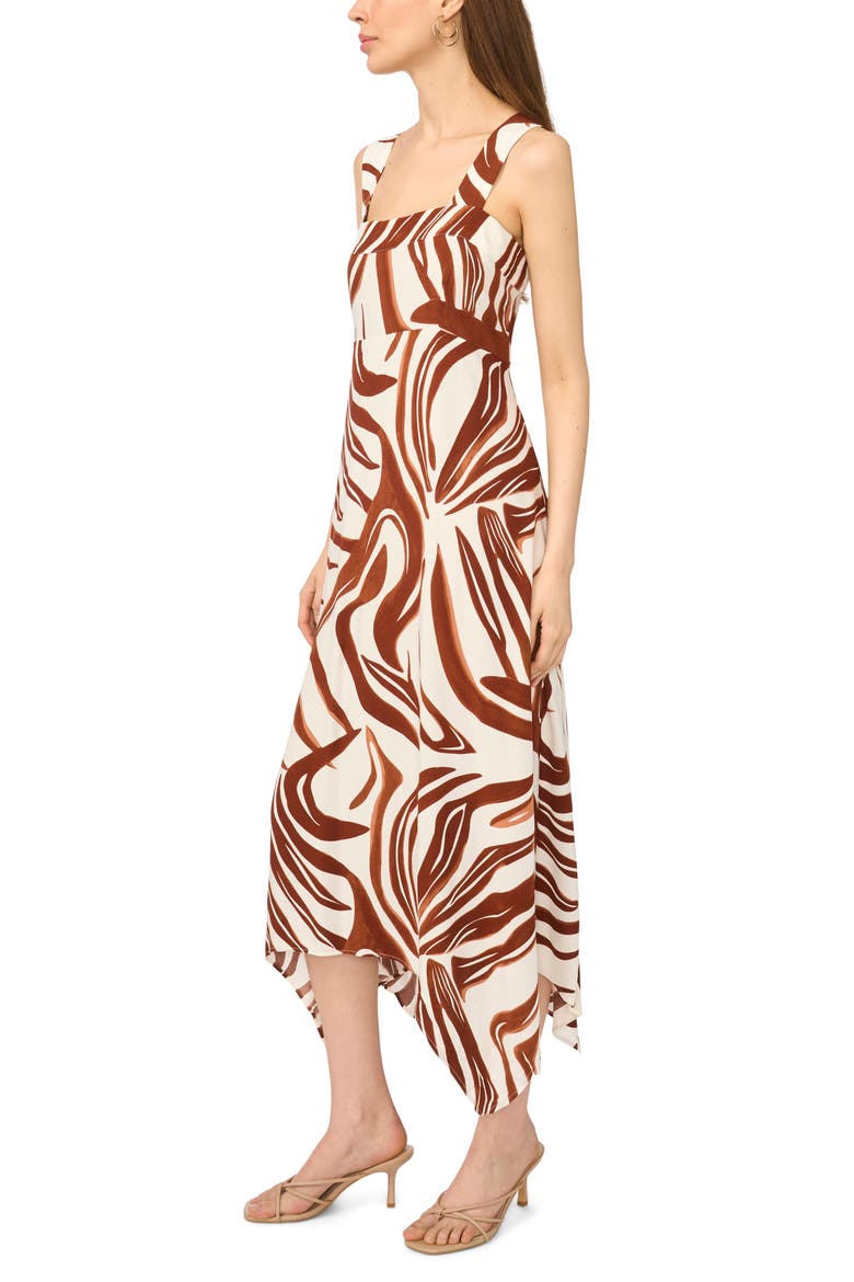Hanky Hemsmocked Maxi Dress, Alternate, color, CHOCOLATE FONDANT