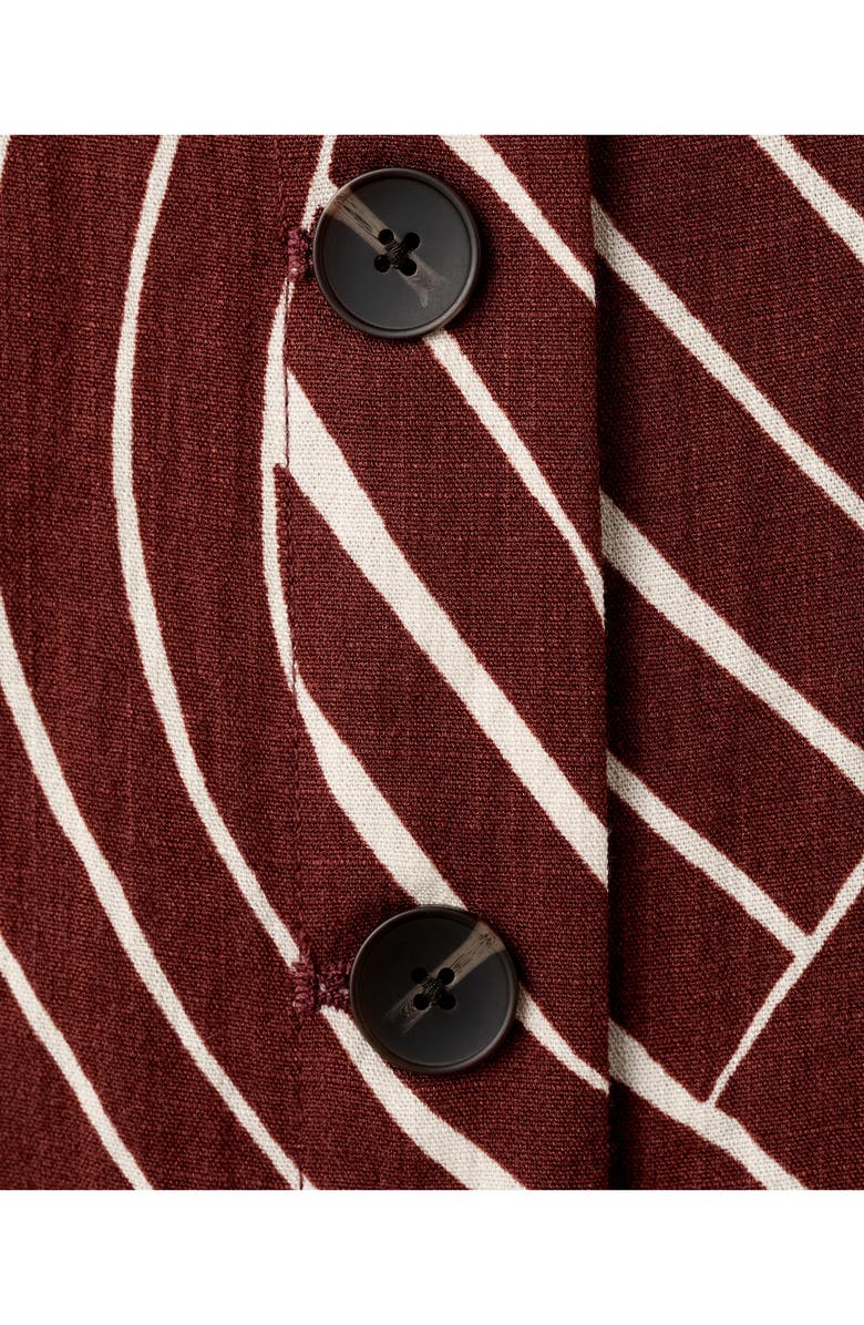 MANGO Geometric Print Crop Top, Alternate, color, Maroon