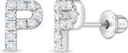 In Season Jewelry Cubic Zirconia Letter Initial Earrings