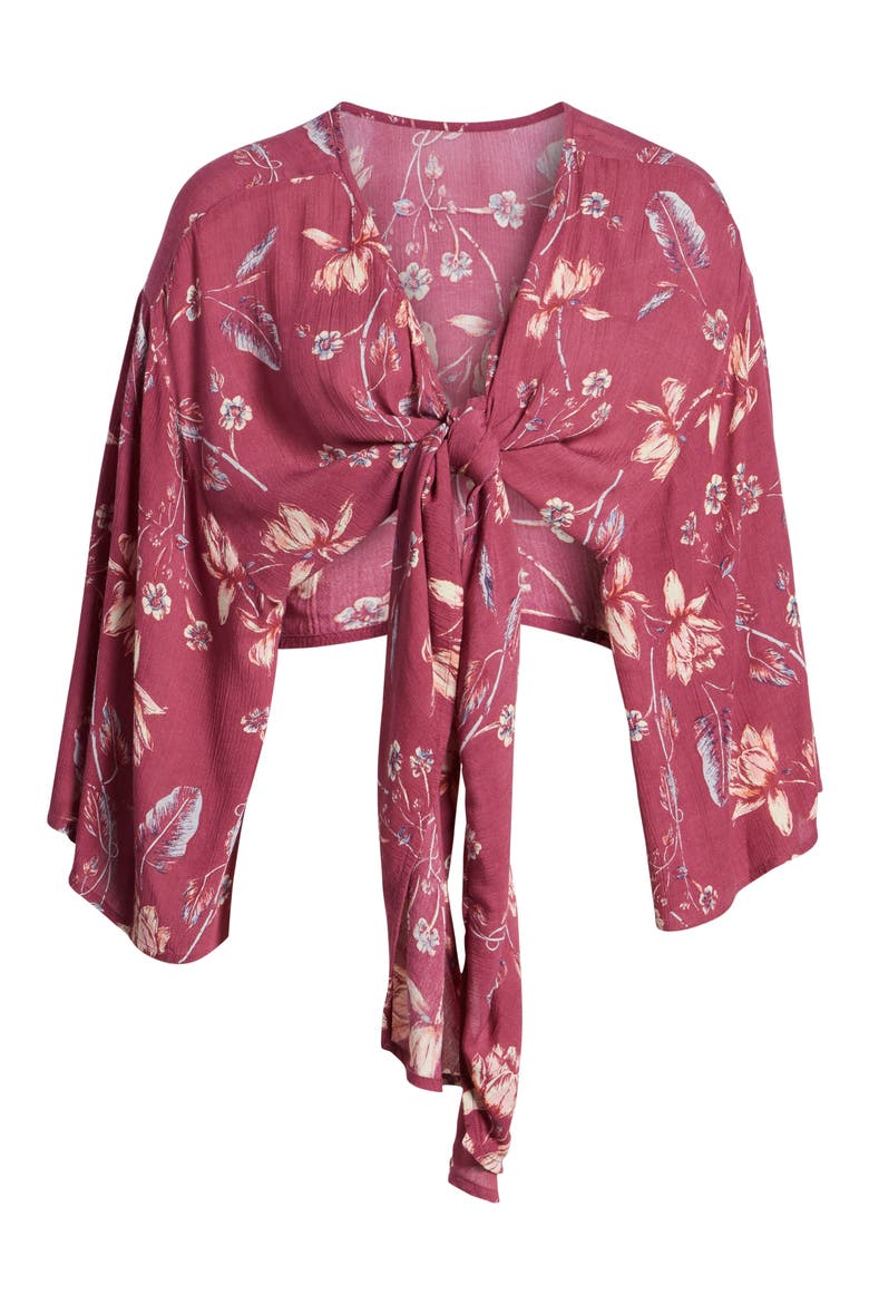 Sometimes Yours Knot Front Top, Alternate, color, VINTAGE PLUM