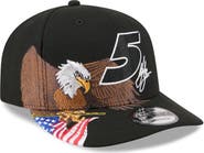 New Era Men's New Era Black Kyle Larson Patriotic Eagle & Flag A-Frame 9FIFTY Snapback Hat