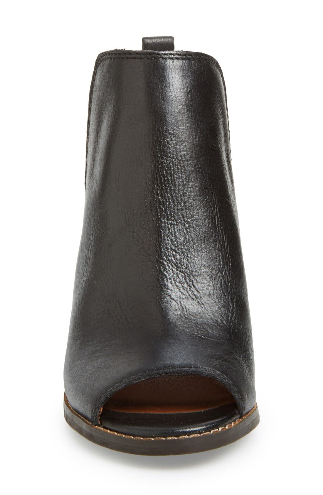 'Jagurr' Open Toe Wedge Bootie, Alternate, color, BLACK LEATHER