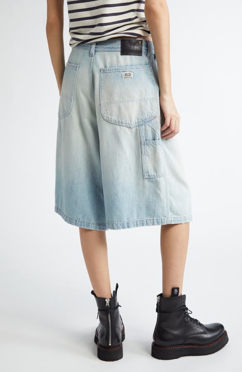 R13 Jesse Denim Carpenter Shorts In Toni Blue