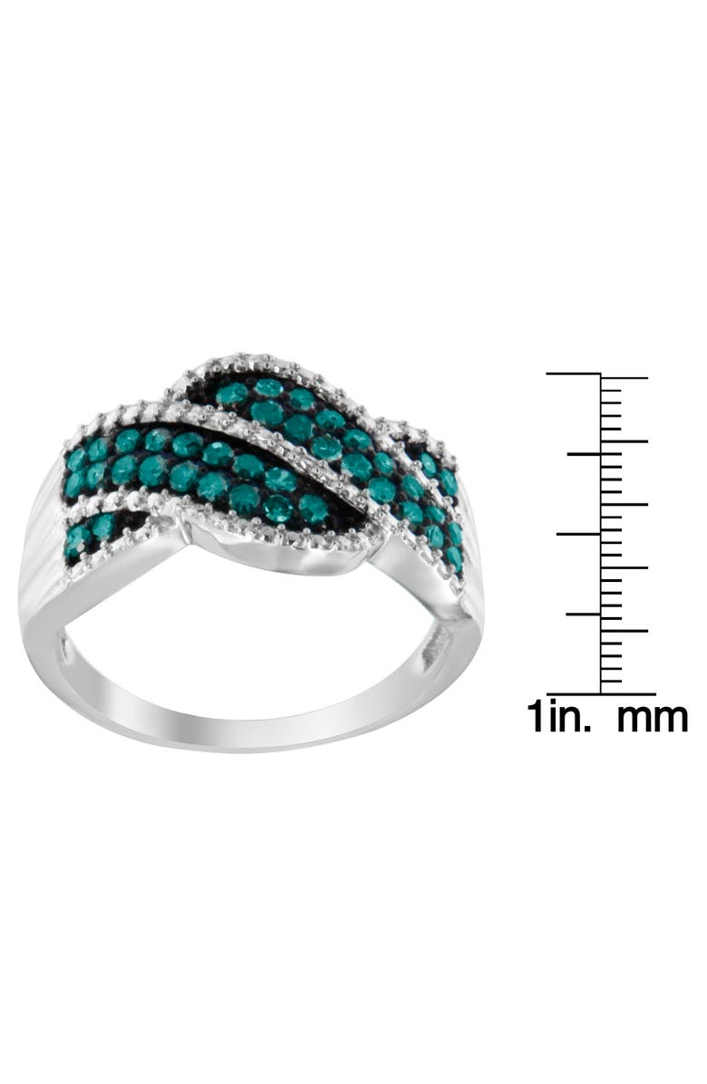 Haus of Brilliance Silver 1/2 Cttw Treated Blue Diamond cocktail Ring, Alternate, color, Silver