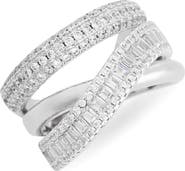 NORDSTROM RACK Cubic Zirconia Crisscross Band Ring