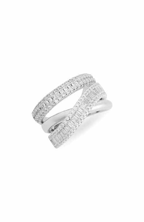 Cubic Zirconia Crisscross Band Ring
