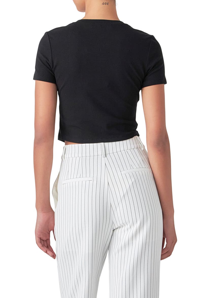 Crop Bustier T-Shirt, Alternate, color, BLACK