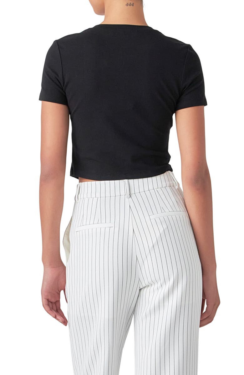 Grey Lab Crop Bustier T-Shirt, Alternate, color, 