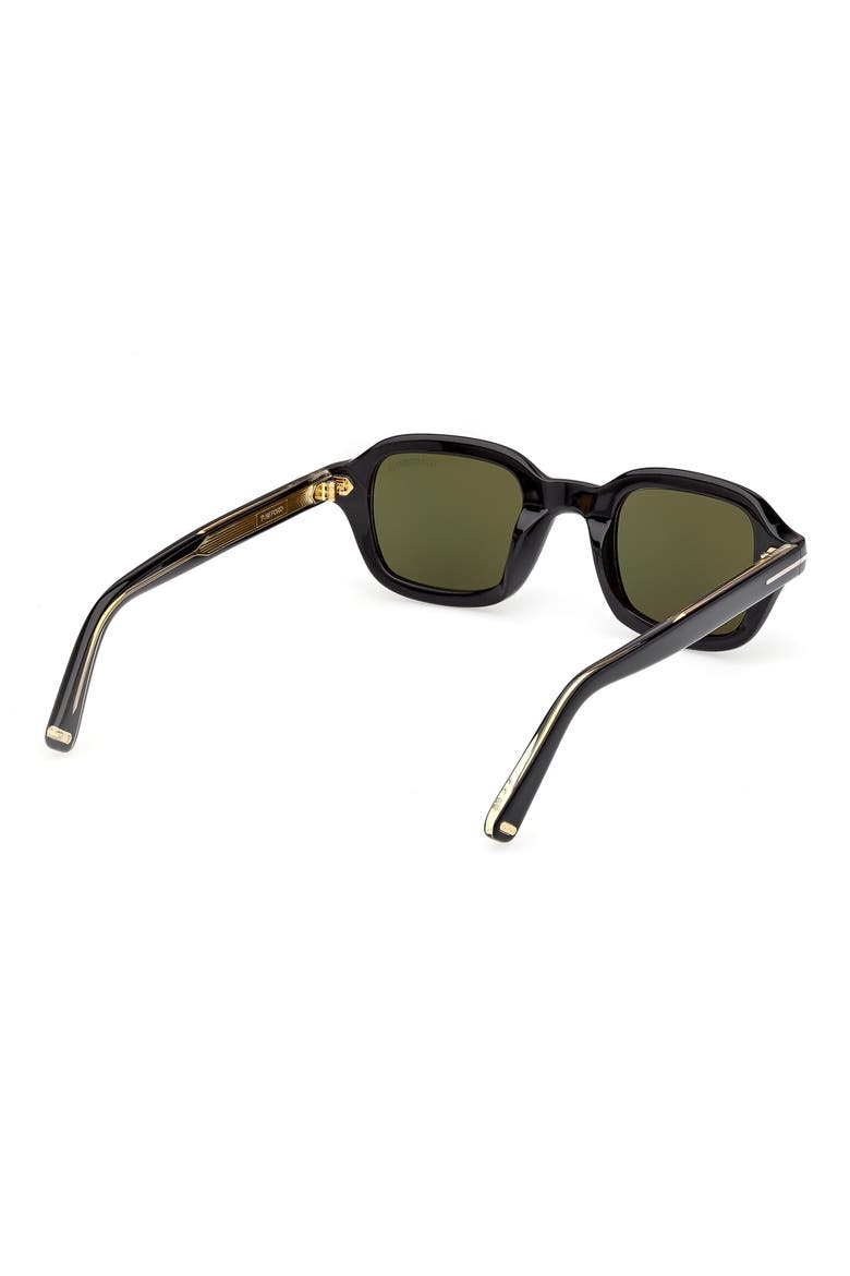 46mm Small Square Sunglasses, Alternate, color, BLACK YELLOW GOLD / GREEN