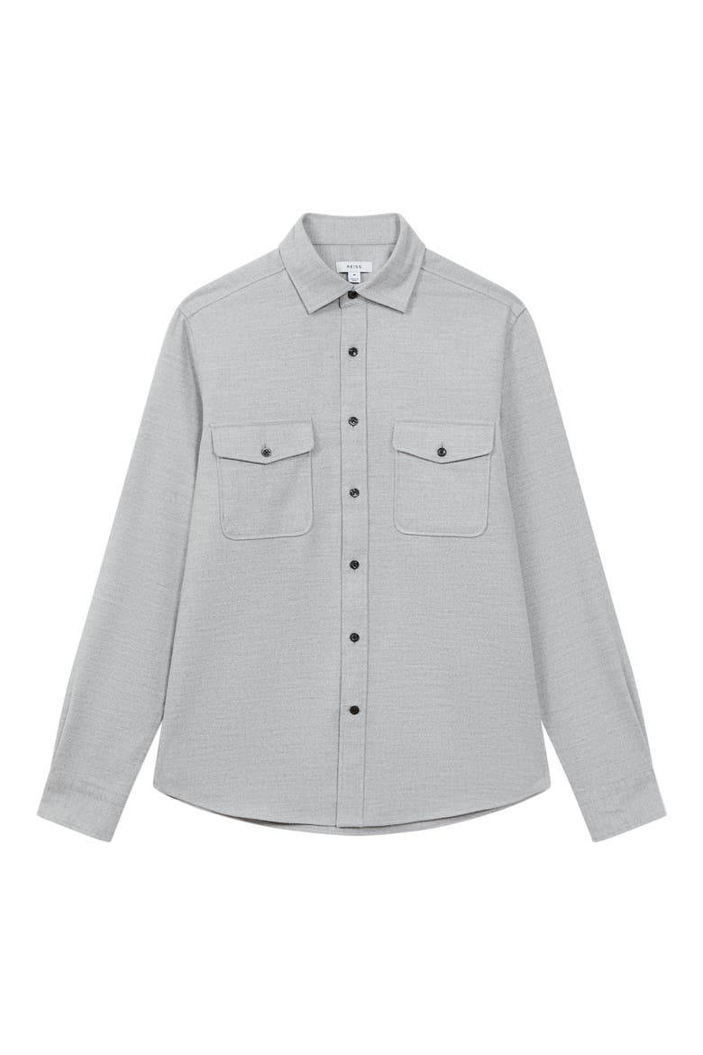 Chaser Twill Button-Up Shirt, Alternate, color, GREY MELANGE