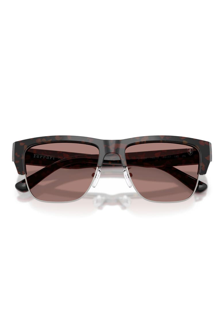 55mm Square Sunglasses, Alternate, color, HAVANA BURGUNDY / BROWN