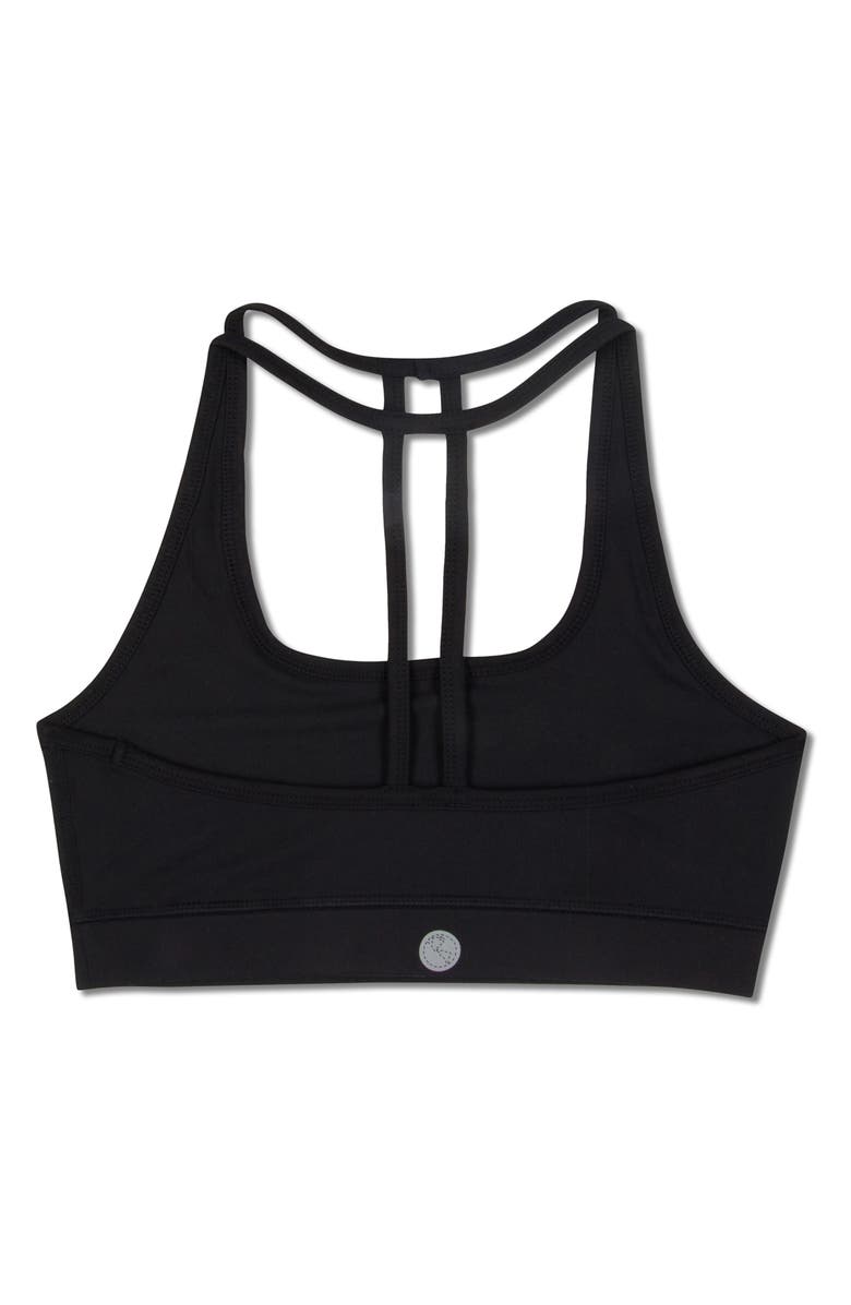 Threads 4 Thought Malana T-Back Sports Bra, Alternate, color, Jet Black