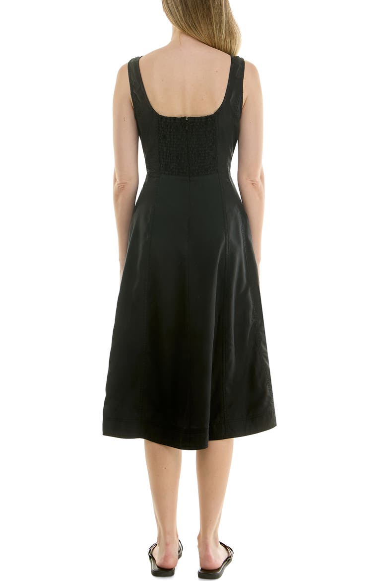 Twill Fit & Flare Tank Dress, Alternate, color, VERY BLACK