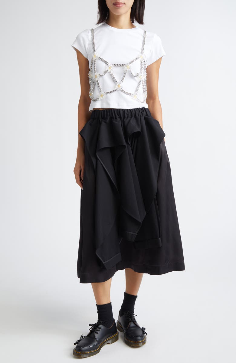 Noir Kei Ninomiya Beaded Floral Chain Harness, Alternate, color, Clear