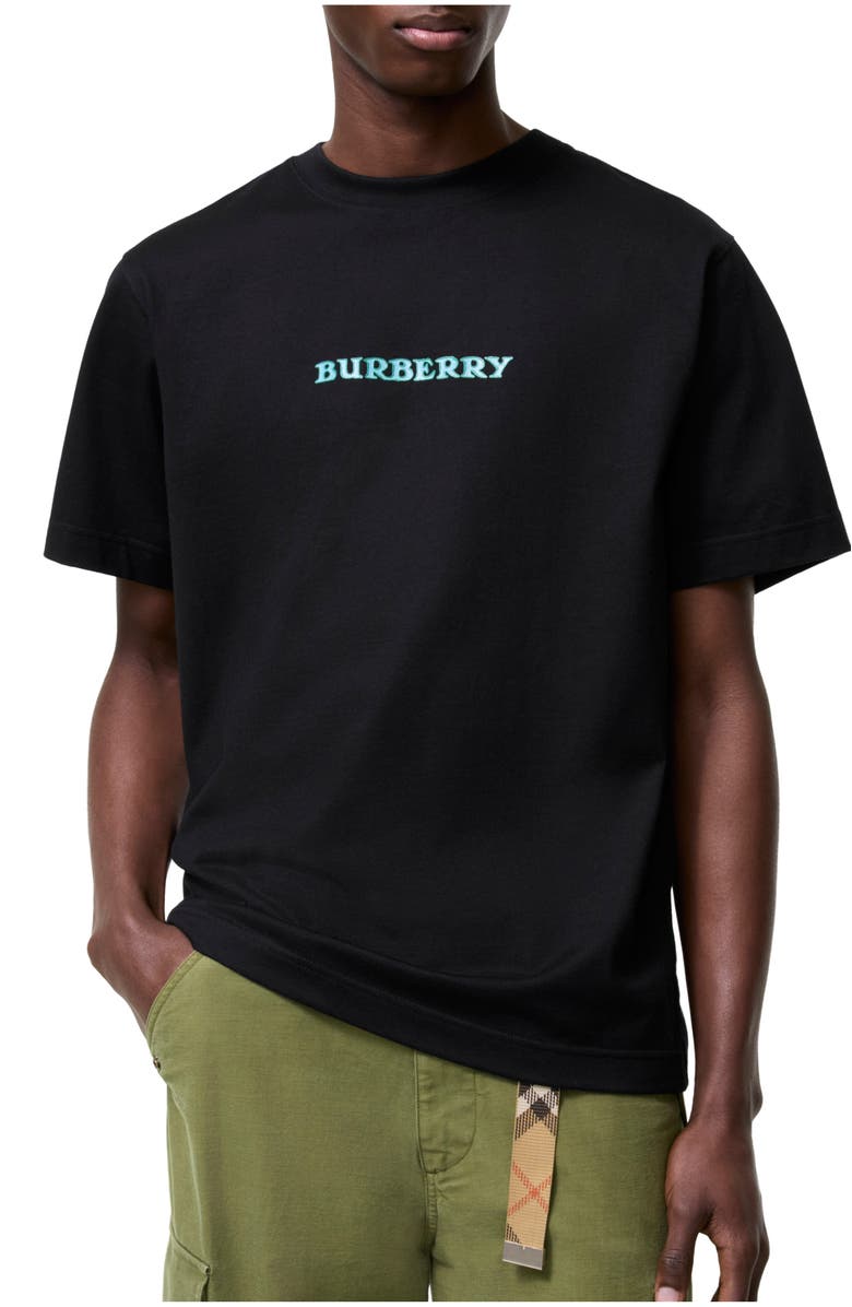 Burberry Heritage Logo Cotton T-shirt, Main, color, Black