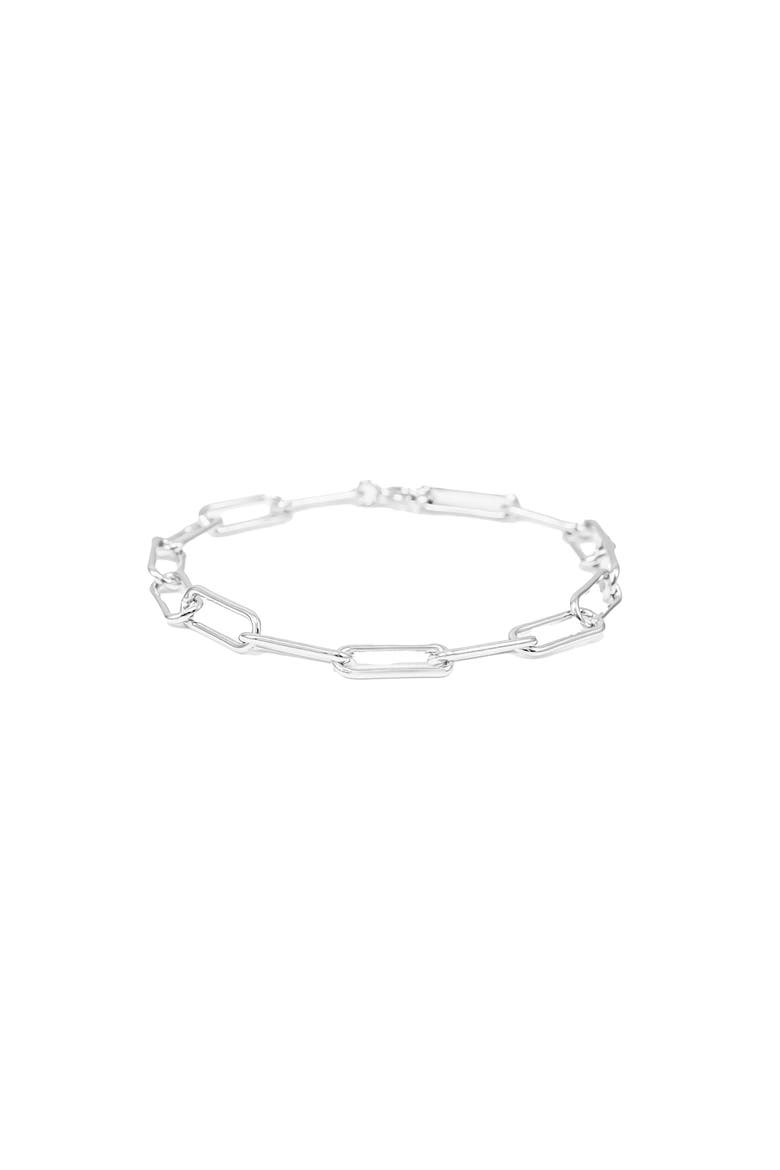 Sterling Silver 18k Gold Plated Amelia Chain Bracelet Dainty Trendy, Main, color, Silver